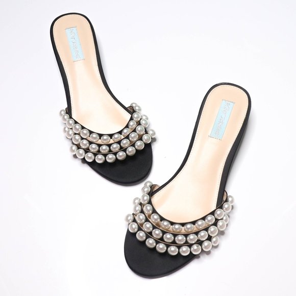 betsey johnson blue adde faux leather sandals